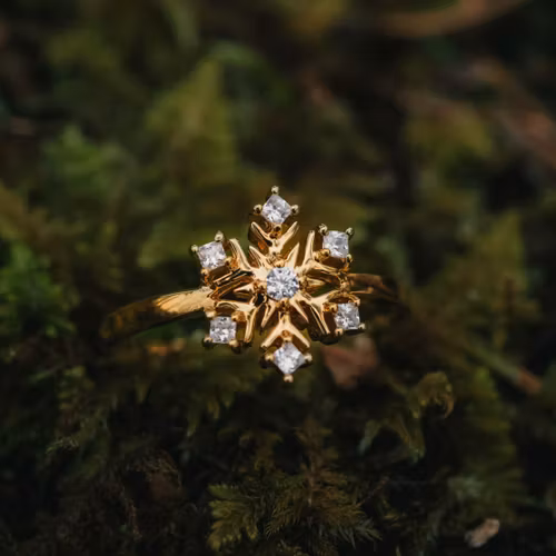 Snöflinga ring guld