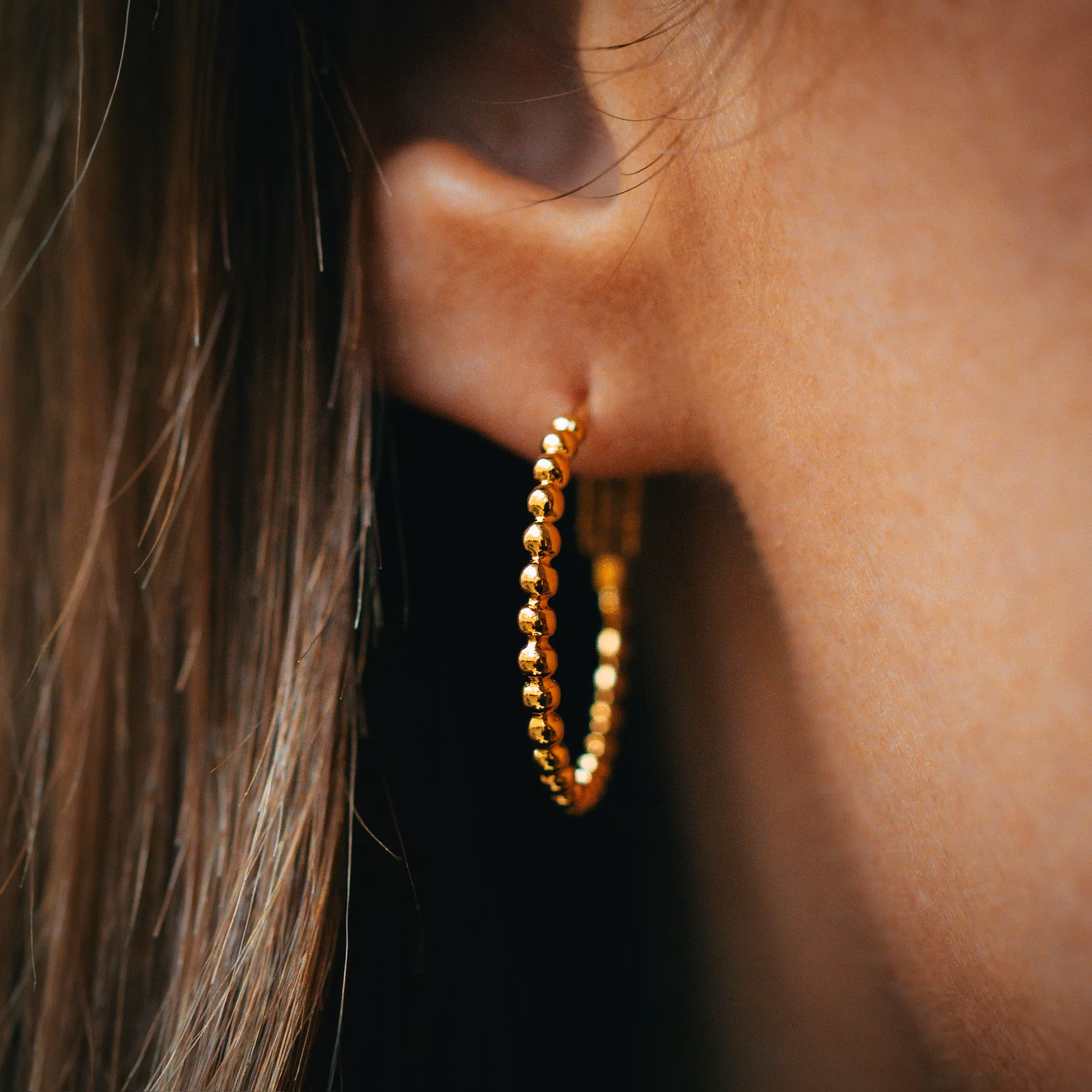 Pärla hoops guld - Outlet