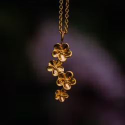 Förgätmigej halsband guld