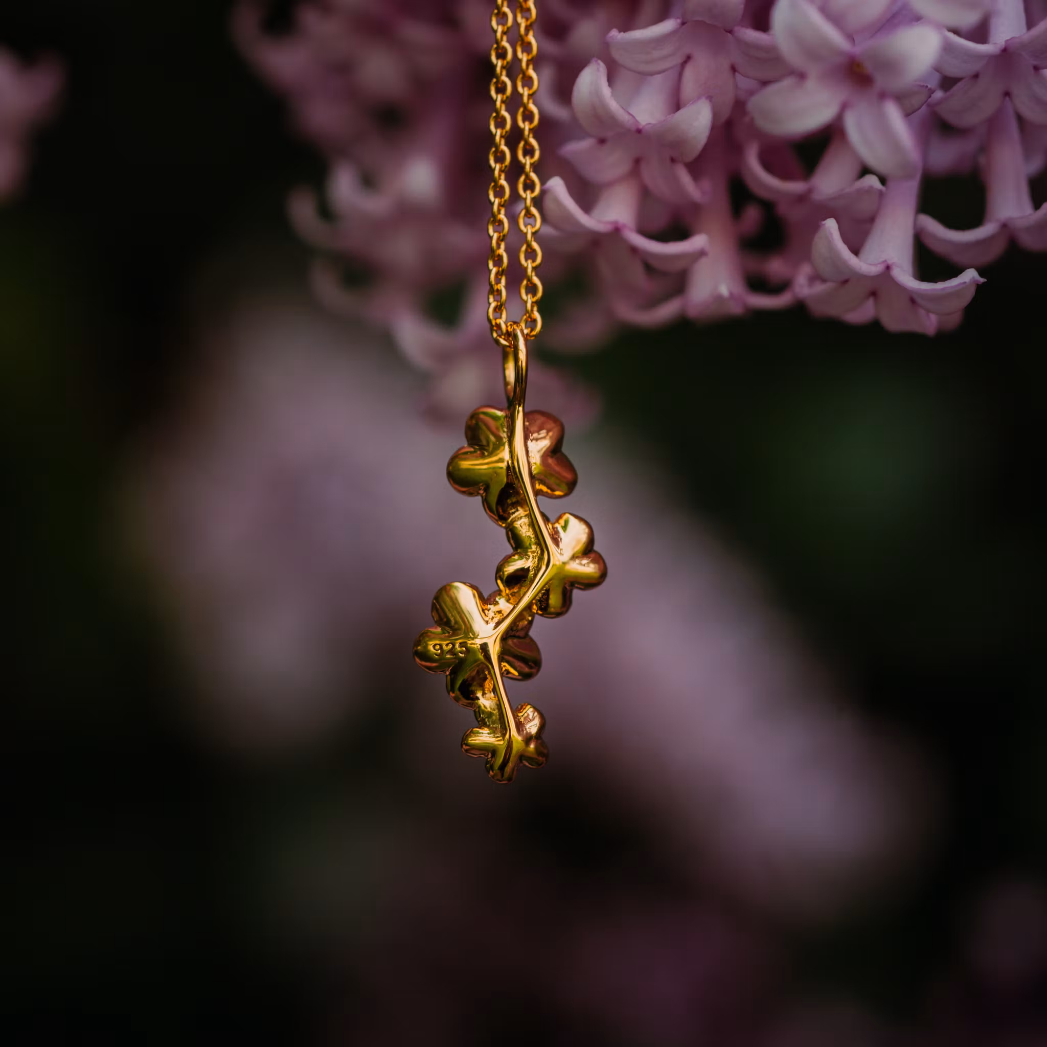 Förgätmigej halsband guld