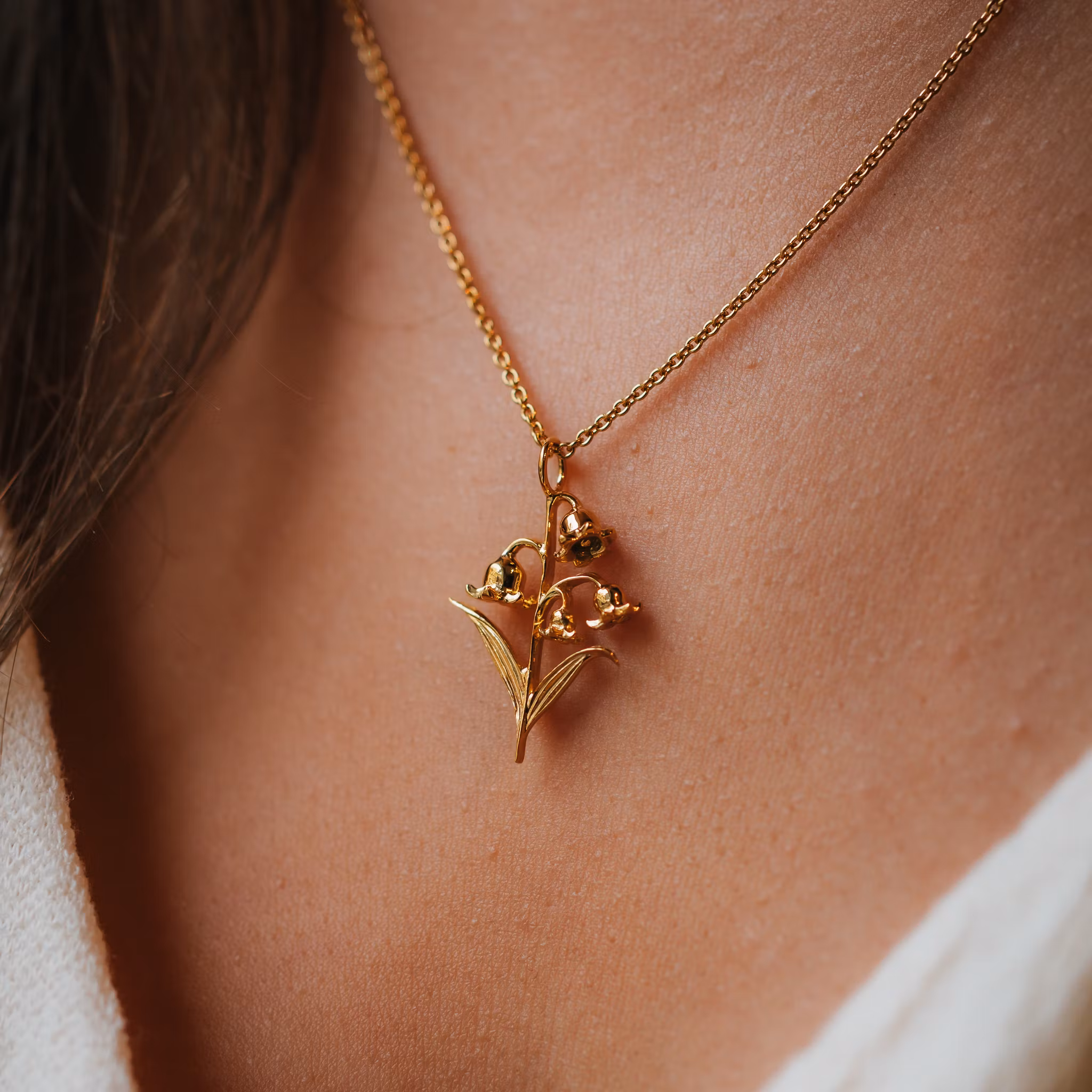 Liljekonvalj halsband guld