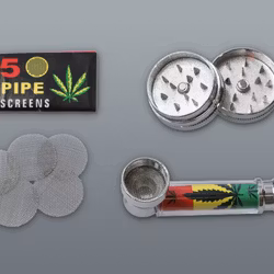 Metallpipa & Grinder + screens