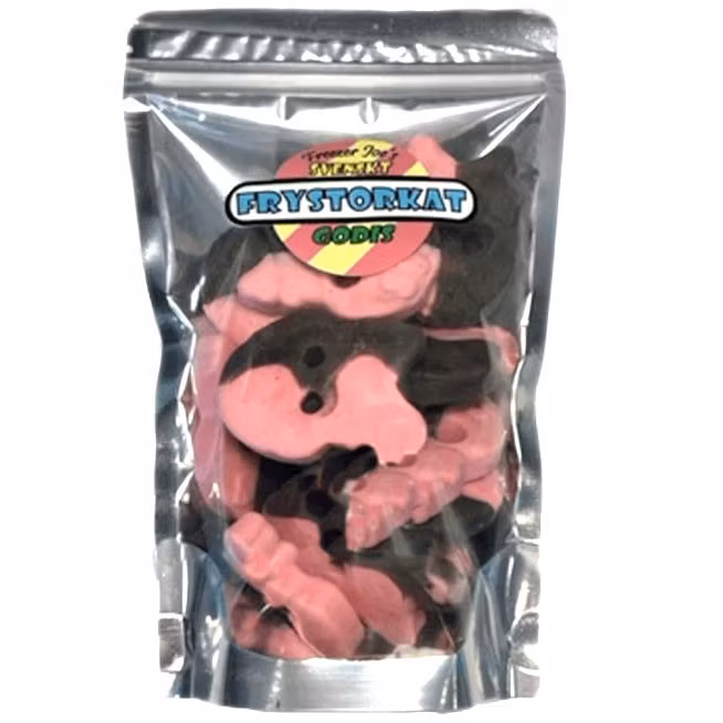 Frystorkat Godis - Hallon Lakrits Skallar 120g