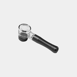 Metall pipa med glasskål