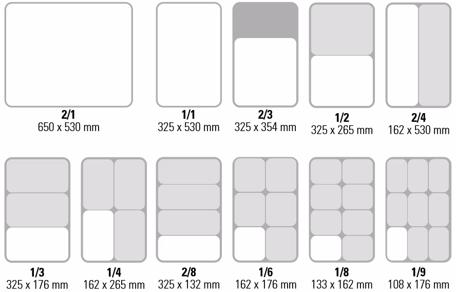 KANTIN ROSTFRI GN 1/1 - 100mm