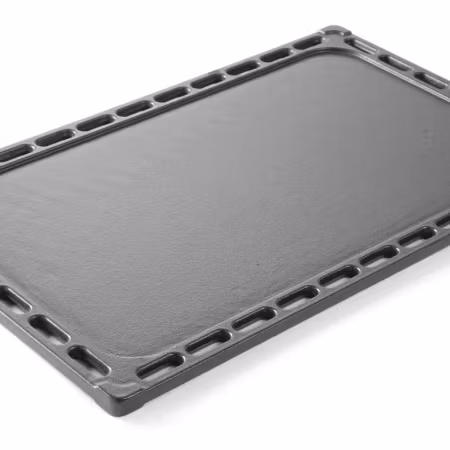 Grillbleck i gjutjärn GN1/1.  En sida slät, en sida räfflad. 530x325mm