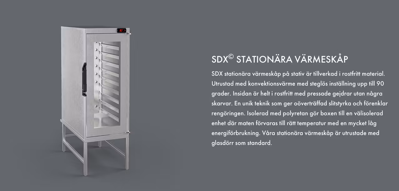 SDX Värmeskåp Stationär med glasdörr F10 (10 GN 1/1)