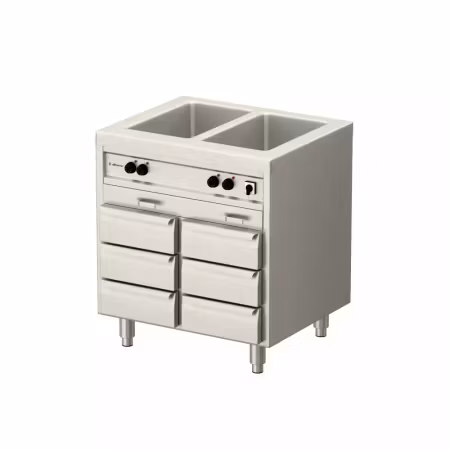 Vattenbad 2xGN 1/1-200 med 6 draglådor