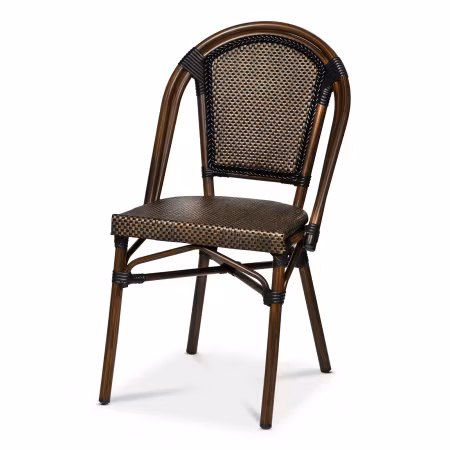 Stol Paris, Svart/brun texteline