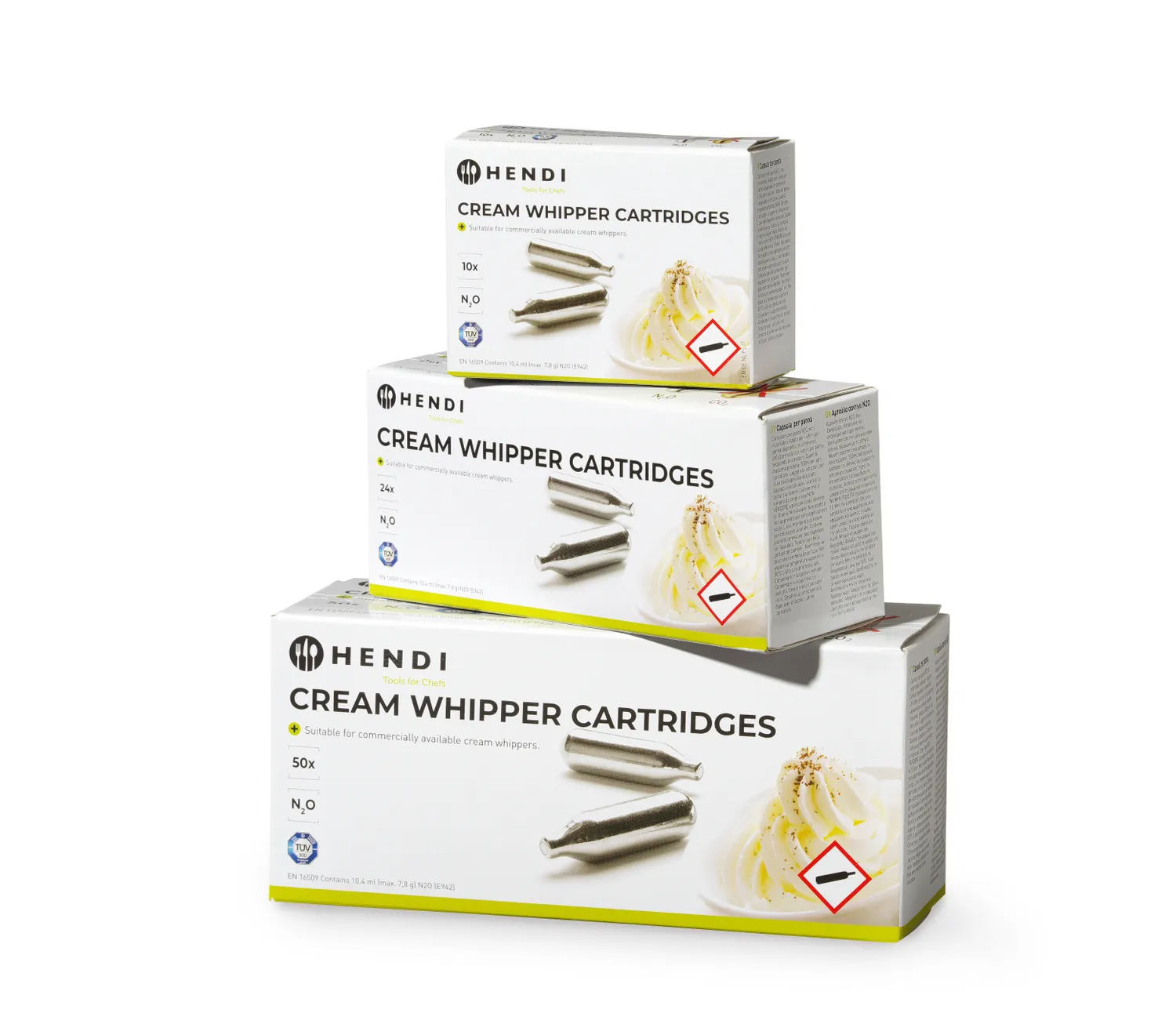 Kolsyrepatroner för HENDI Gräddsifon, 24st/förp