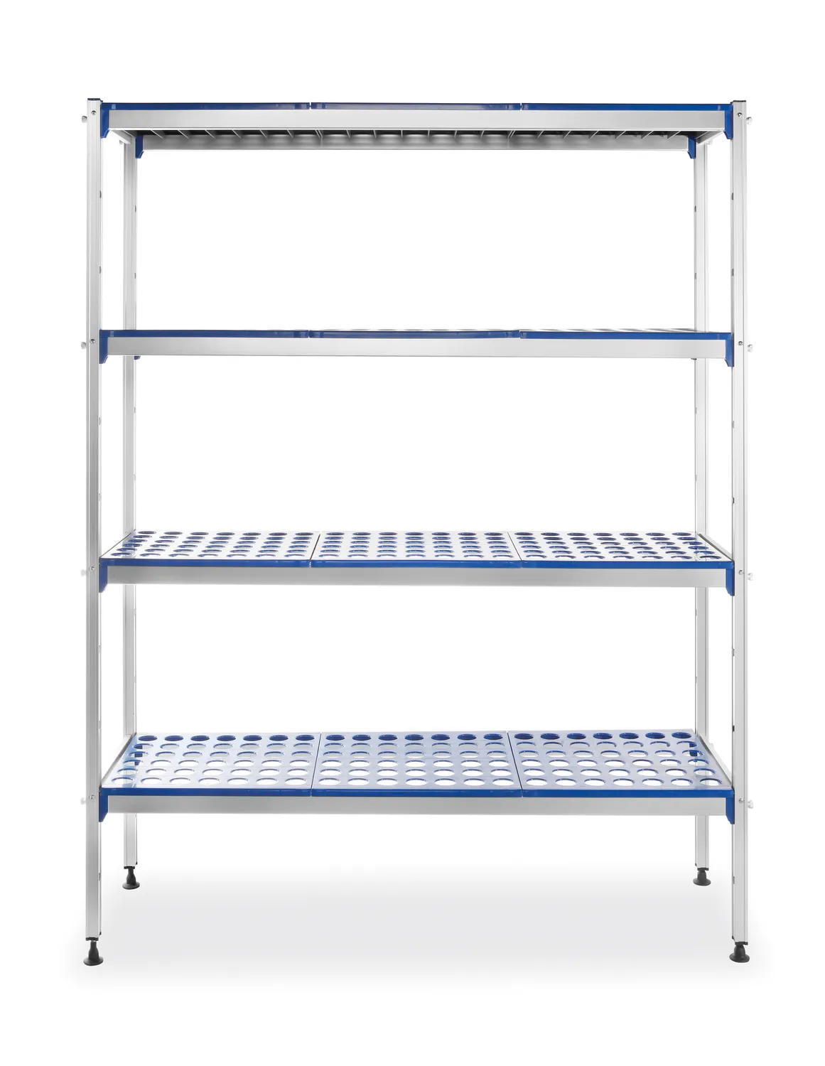 Hyllställning HENDI, aluminum, hyllplan i sektioner