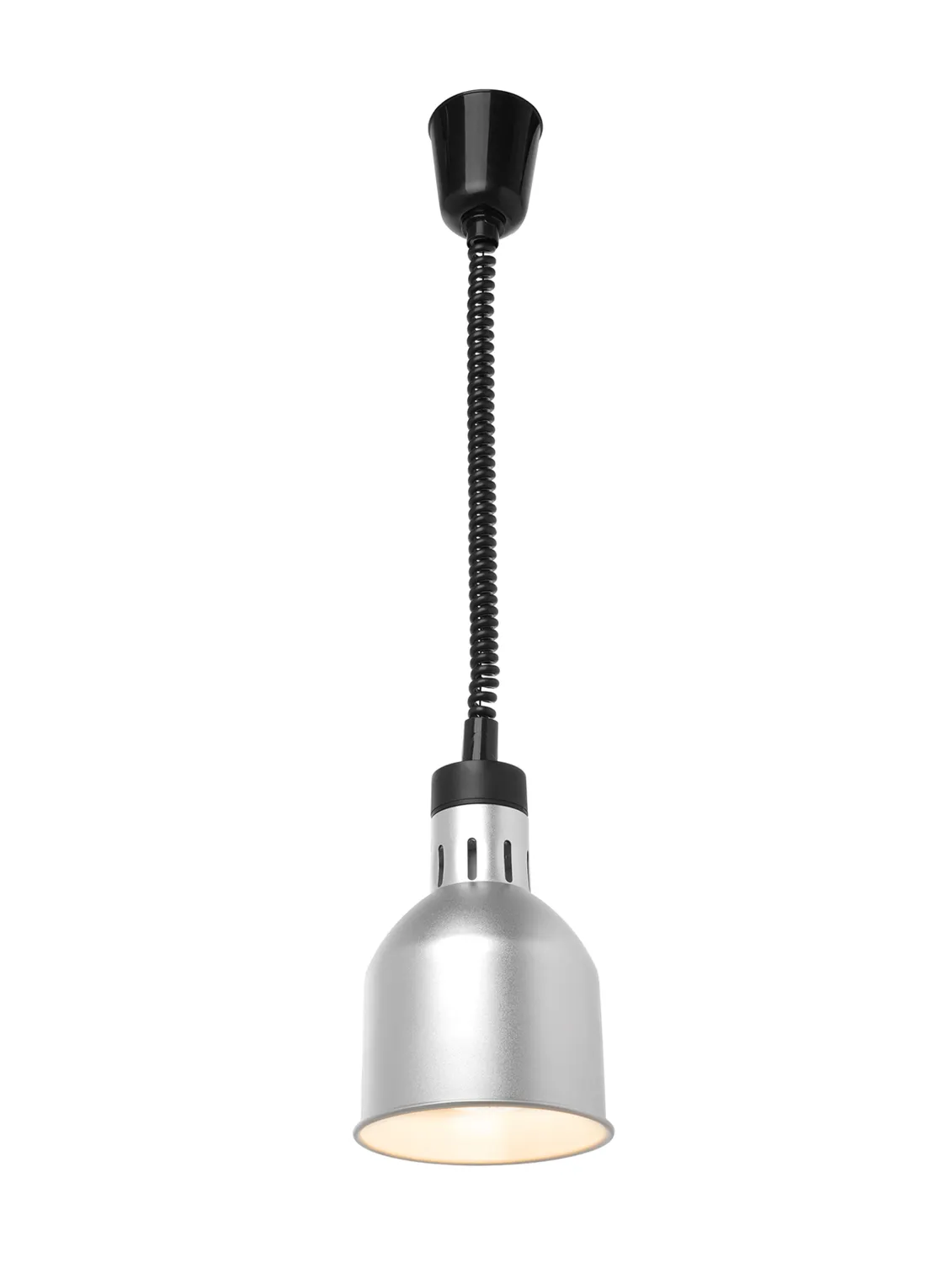 Värmelampa HENDI, cylinderformad, höj/sänkbar, silver