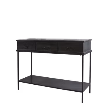 Konsolbord FACTORY med 3st draglådor. Färg: Antik svart