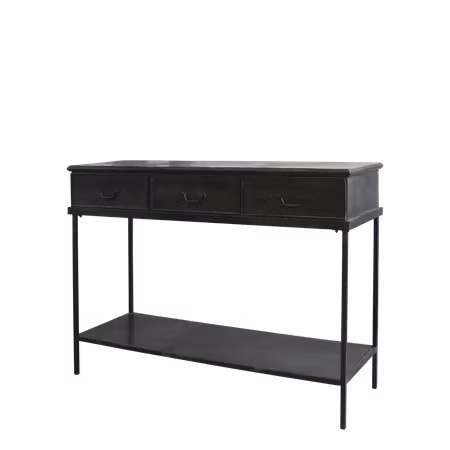 Konsolbord FACTORY med 3st draglådor. Färg: Antik svart