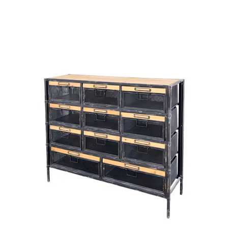 Konsolbord FACTORY med 3st draglådor. Färg: Antik svart