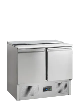 Saladette TEFCOLD, 2st dörrar, kylbrunn för 2xGN1/1, rostfritt lock
