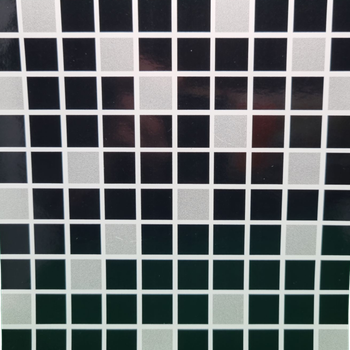 Kakeldekor, svart-grå mosaik