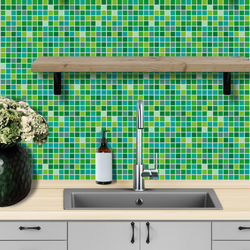 Kakeldekor, grön mosaik