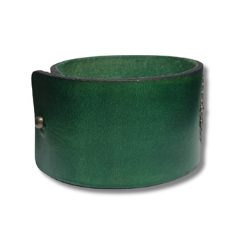 Armband, läder/grönt