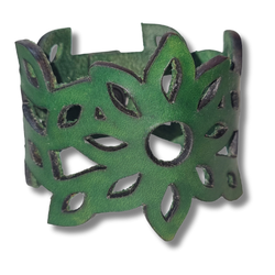 Armband, läder/blomma