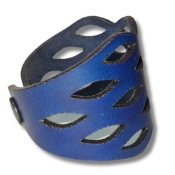 Armband, läder, moln/blå