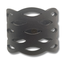 Armband, läder, moln/svart