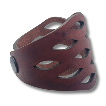 Armband, läder, moln/brunt