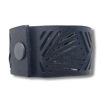 Armband, läder, streck/svart
