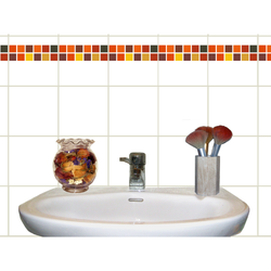 Kakeldekor, rad/höst-mosaik
