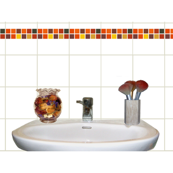 Kakeldekor, rad/höst-mosaik