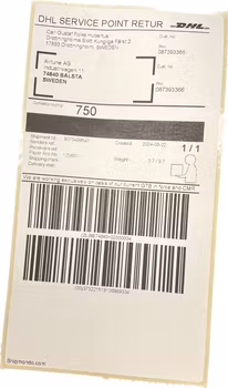 Returfraktsedel för utbytesturbo - Förbetald DHL