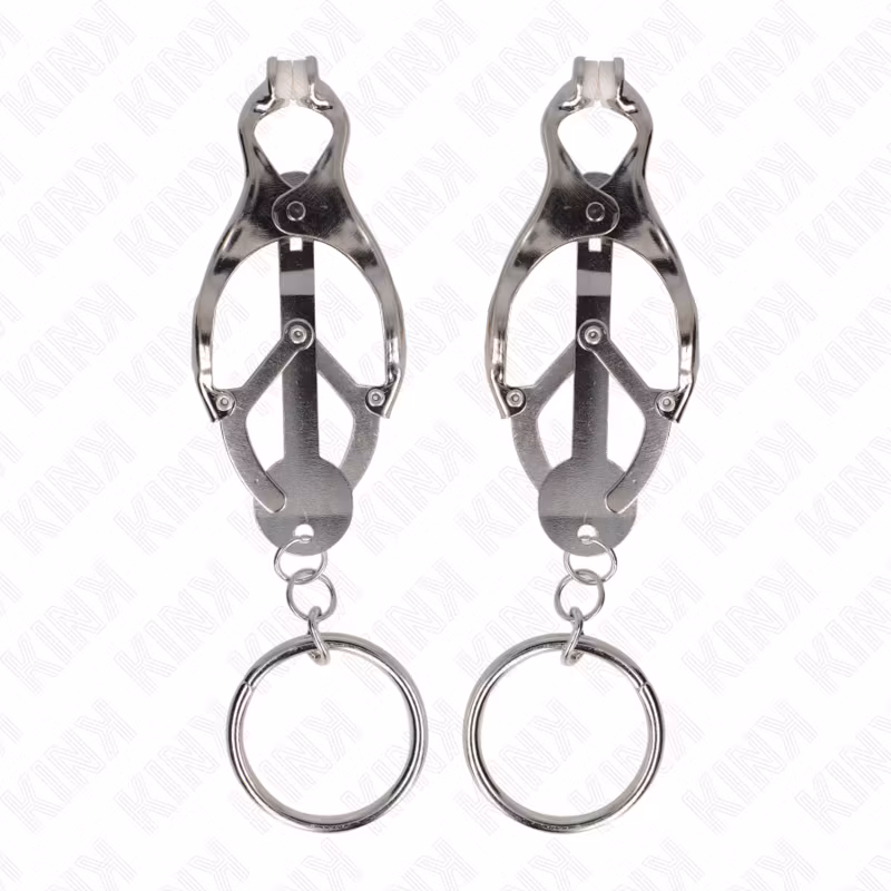 NIPPEL KLÄMMOR MED 30 CM SPIKE LÄNK SILVER