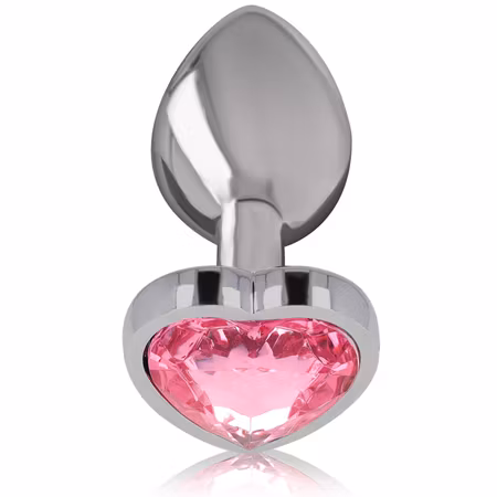"INTENSE – Exklusiv Buttplug i Aluminium Metall med Rosa Hjärta, Large, Diameter 4 cm för Intensiv Anal Stimulans och Lyxig Upplevelse