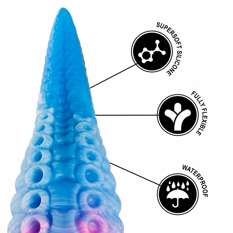 BLÅ TENTAKEL FANTASY  DILDO STÖRRE STORLEK