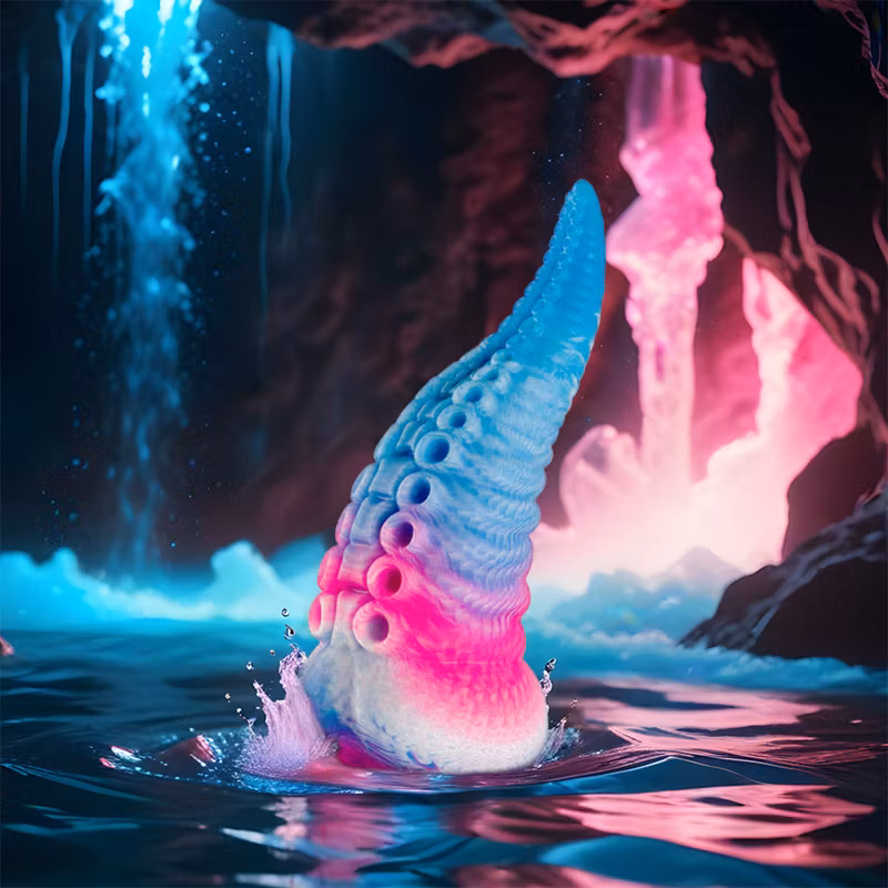 BLÅ TENTAKEL FANTASY  DILDO STÖRRE STORLEK