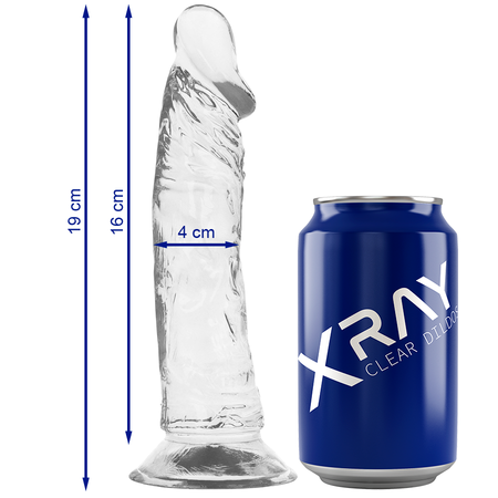 XRay Genomskinlig Strapon Dildo – 19 cm x 4 cm för Realistisk och Intensiv Stimulans