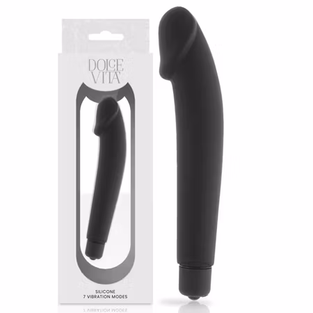 Dolce Vita Realistisk Svart Silikon Vibrator 15,8 cm x 3,1 cm för Naturlig och Kraftfull Njutning