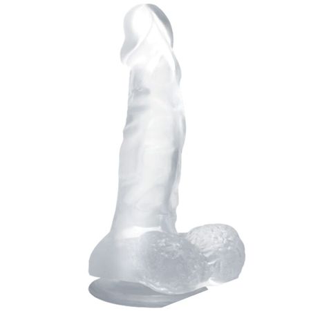 Baile Realistisk Strapon Dildo med Sugpropp 16,7 cm x 3 cm – Genomskinlig Design för Naturlig Känsla och Exakt Stimulans – Perfekt för Handsfree Användning och Intensiv Njutning!