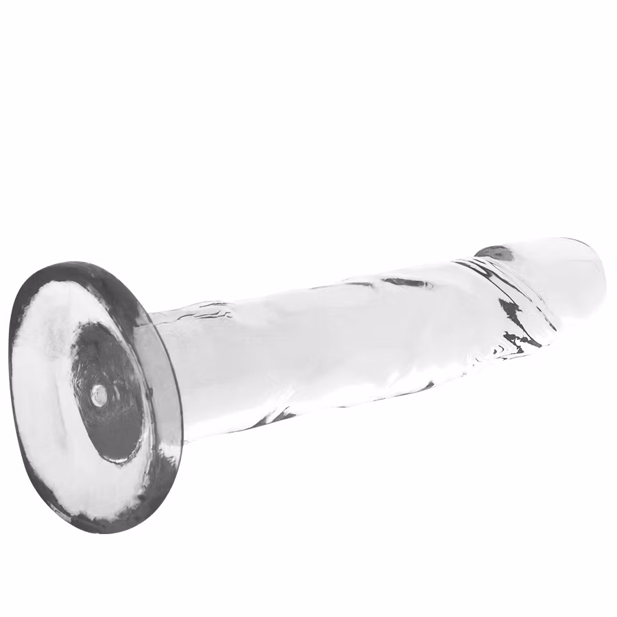 dildo realistisk med sugpropp genomskinlig