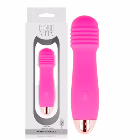 Dolce Vita Laddbar Vibrator 3 Rosa med 7 Hastigheter för Anpassningsbar och Intensiv Stimulans