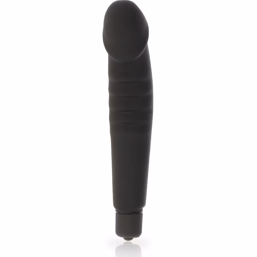 Dolce Vita Realistic Svart Silikon Vibrator – Realistisk Silikonvibrator för Djup och Intensiv Stimulering
