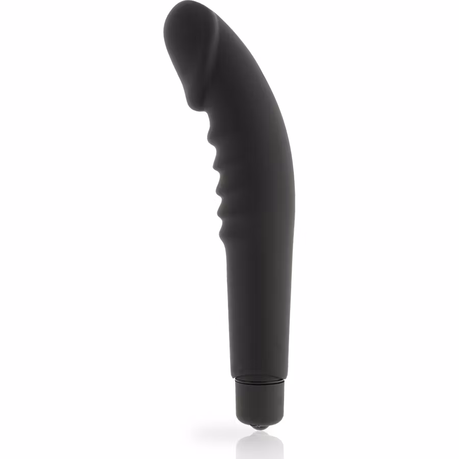 Dolce Vita Realistic Svart Silikon Vibrator – Realistisk Silikonvibrator för Djup och Intensiv Stimulering
