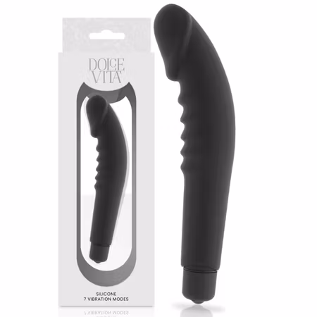 Dolce Vita Realistic Svart Silikon Vibrator – Realistisk Silikonvibrator för Djup och Intensiv Stimulering