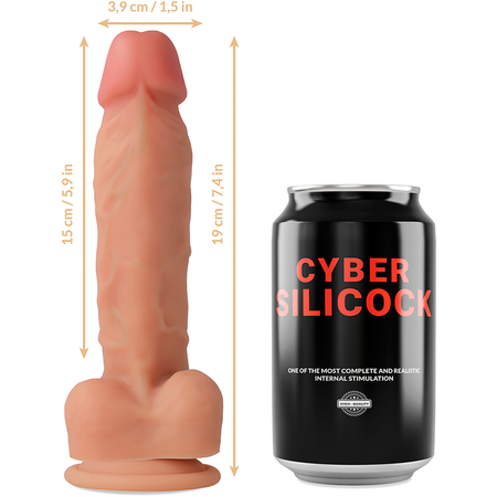Realistisk Dildo med Sugpropp – Cyber Silicock Oliver Ultra Soft Liquid Silikon 19 cm för Naturlig Stimulans