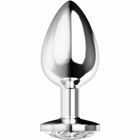 Analplugg Metall Intense – Vit Slipad Glasdiamant Large 4 cm Diameter för Lyxig och Intensiv Stimulans
