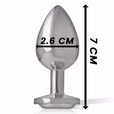 Analplugg Metall Intense – Hjärtformad Vit Slipad Glasdiamant Small 2,6 cm Diameter för Elegant och Sensuell Stimulans
