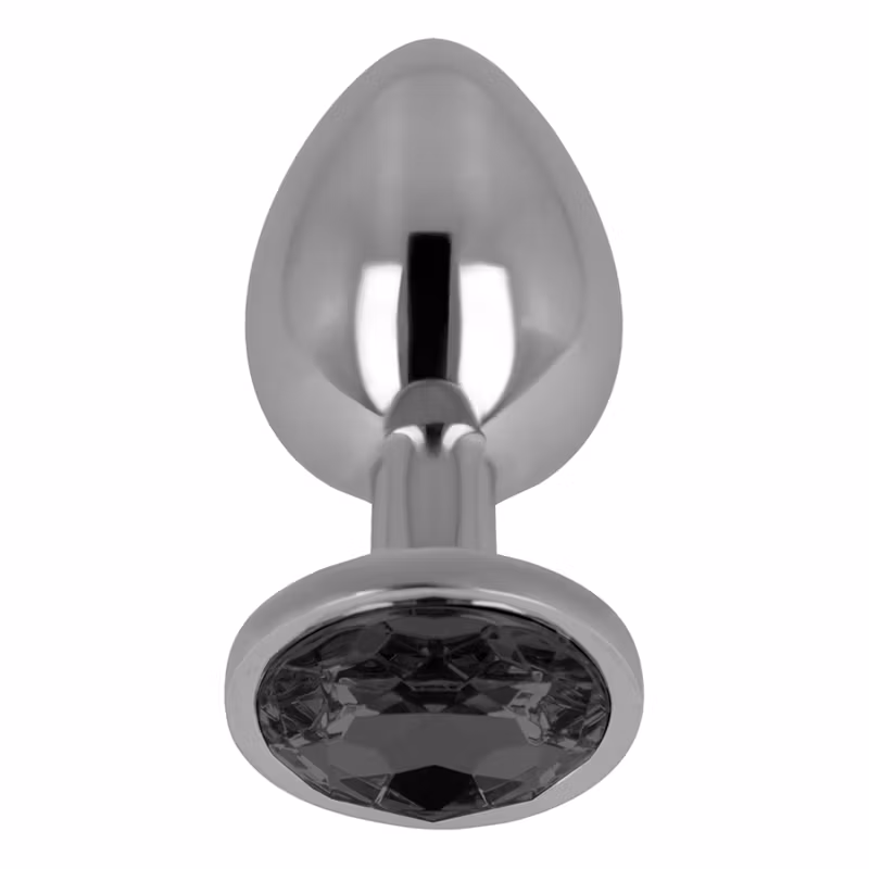 Analplugg Metall Ohmama Svart Slipad Glasdiamant – Medium 3,3 cm Diameter för Elegant och Intensiv Stimulans