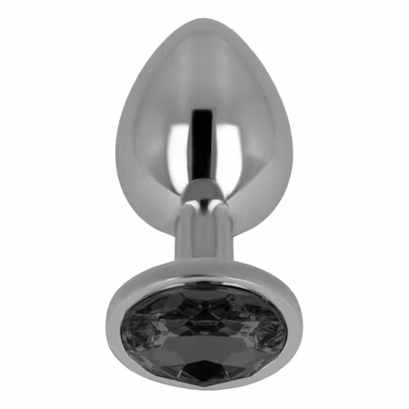 Analplugg Metall Ohmama Svart Slipad Glasdiamant – Medium 3,3 cm Diameter för Elegant och Intensiv Stimulans