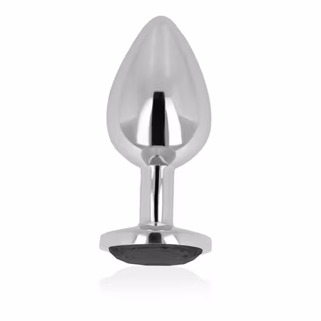 Analplugg Metall Ohmama Svart Slipad Glasdiamant – Medium 3,3 cm Diameter för Elegant och Intensiv Stimulans