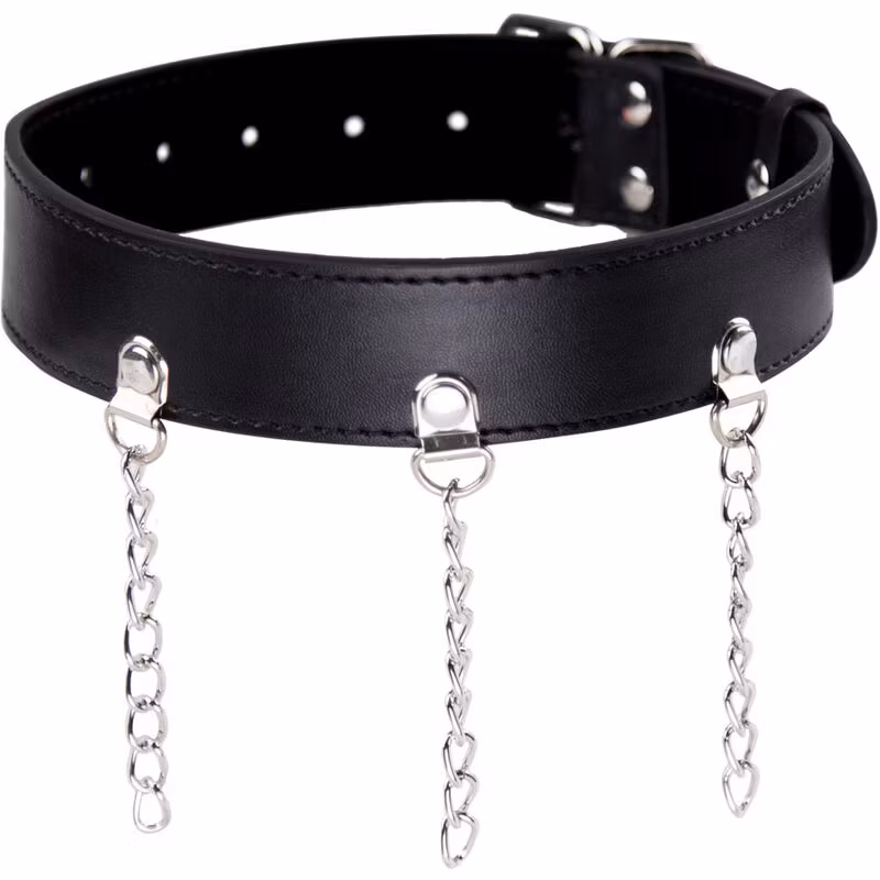 bondage halsband med kedjor